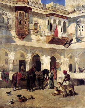  Persian Oil Painting - Rajah Starting On A Hat Persian Egyptian Indian Edwin Lord Weeks